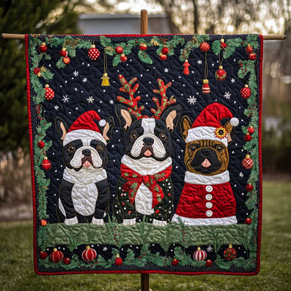 Funny Bulldog Christmas WP1511035CL Quilt
