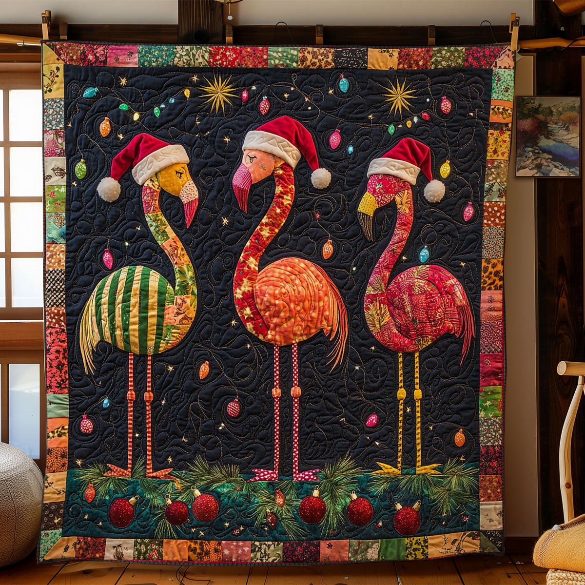 Tropical Flamingo Cheer WN1107079CL Quilt