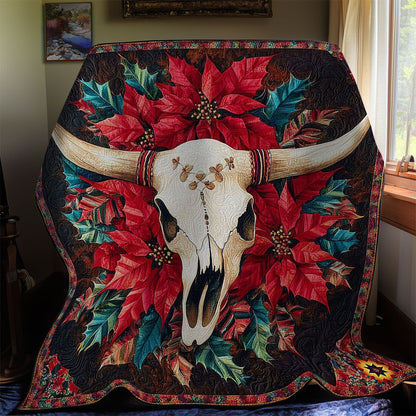 Gayal Skull Poinsettia WY0412028CL Quilt