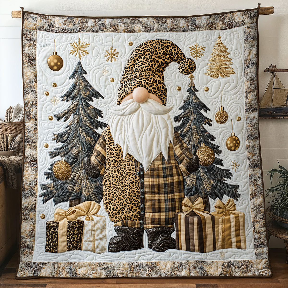 Golden Gnome Cheer WN1207041CL Quilt