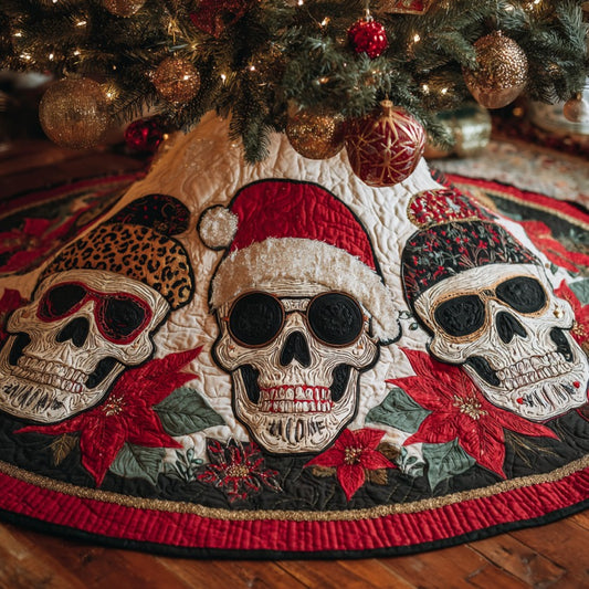 Christmas Skull XR1010004CL Quilted Christmas Tree Skirt