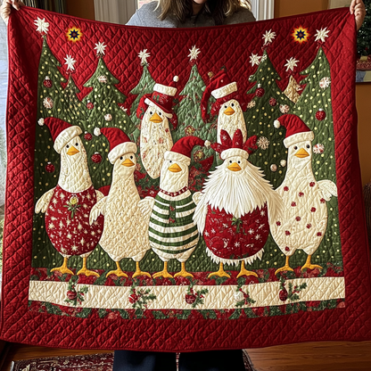 Chicken Christmas YR1212007CL Quilt