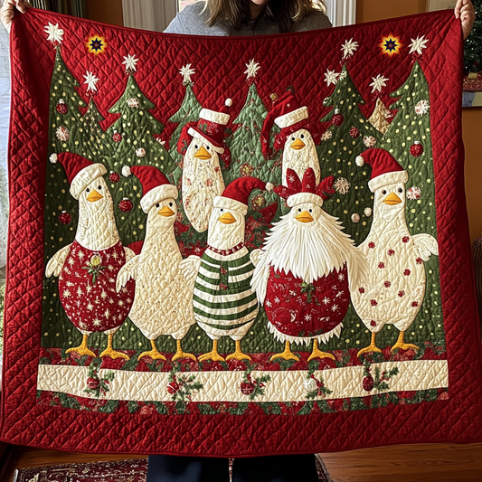 Chicken Christmas YR1212007CL Quilt