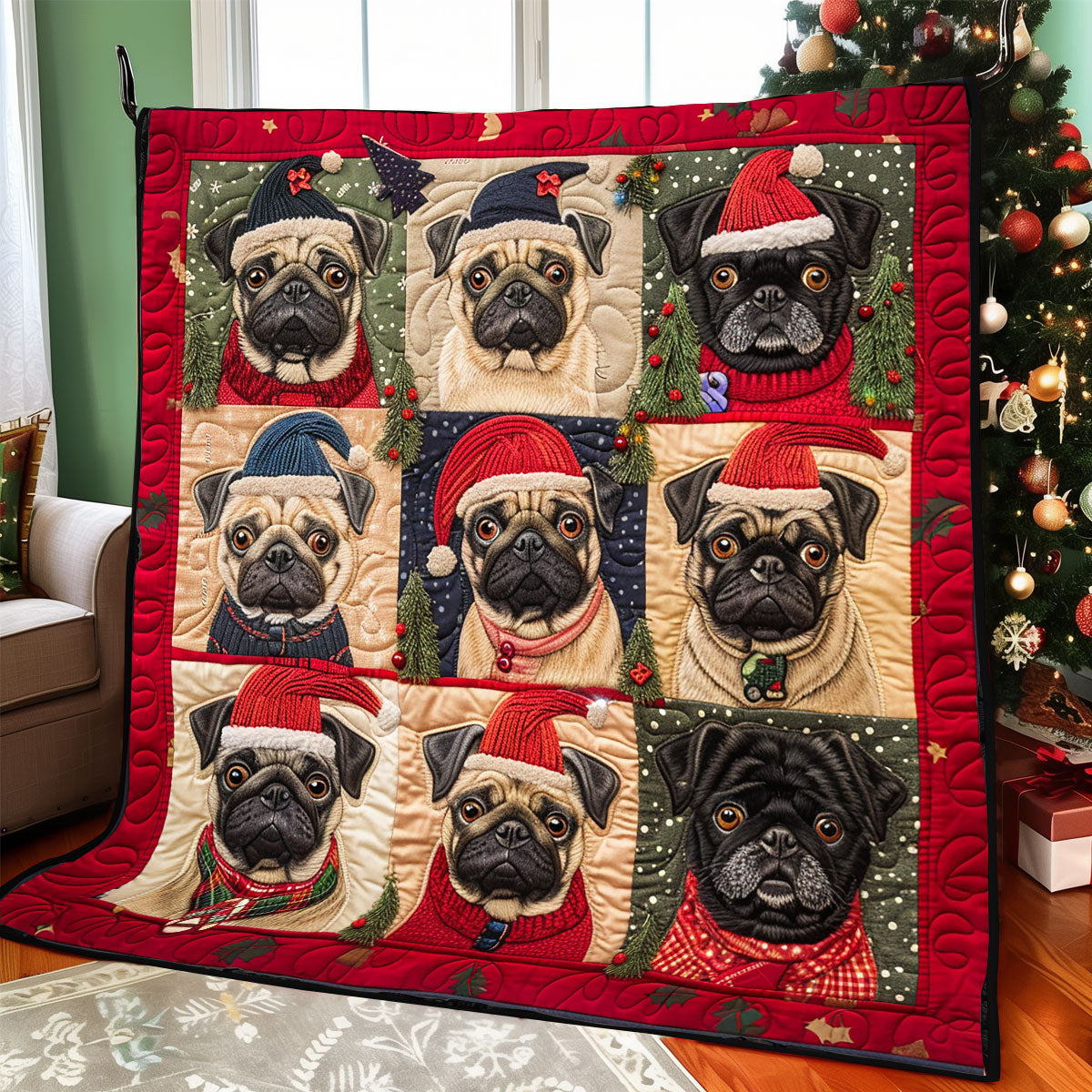 Christmas Paws XR1308010CL Quilt