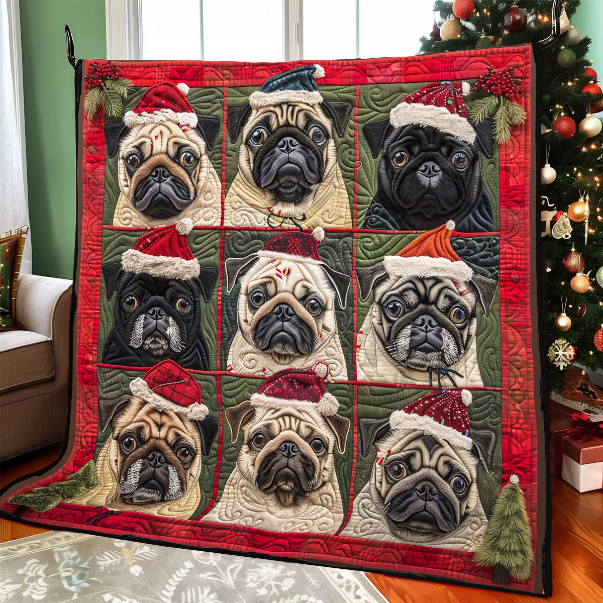 Christmas Pup XR1308021CL Quilt