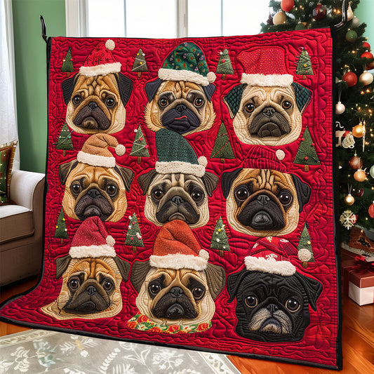 Claus and Pugs XR1308017CL Quilt