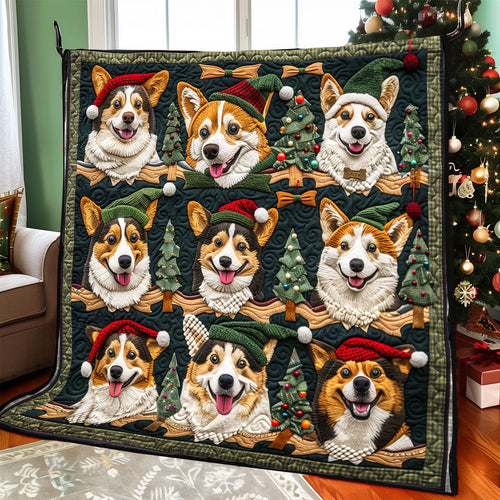 Corgi Christmas Elf XR1308032CL Quilt