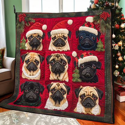 Jingle Pugs XR1308016CL Quilt